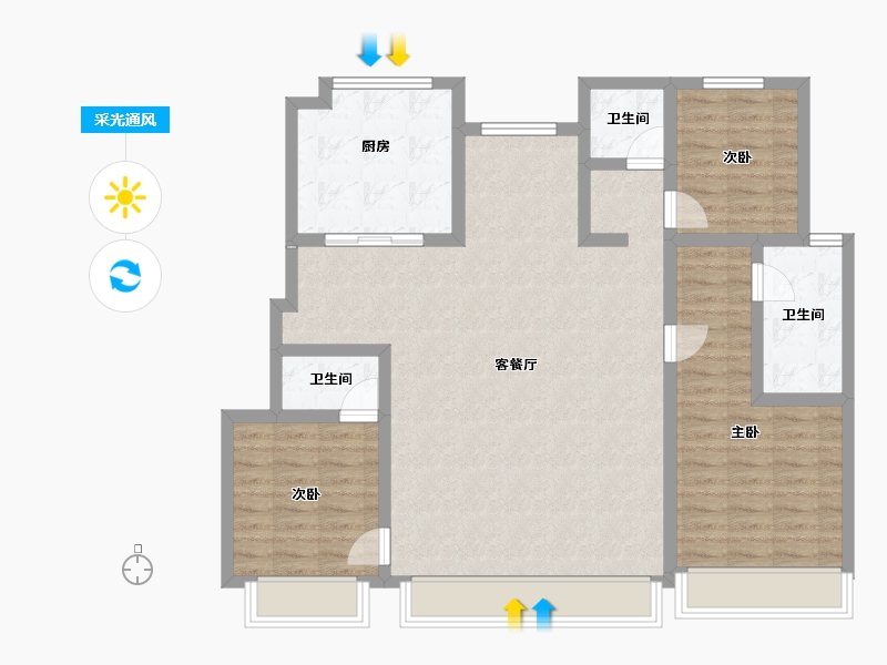 河北省-保定市-爱情城-108.59-户型库-采光通风