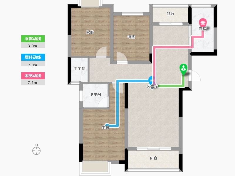 江西省-九江市-九瑞新城-85.75-户型库-动静线