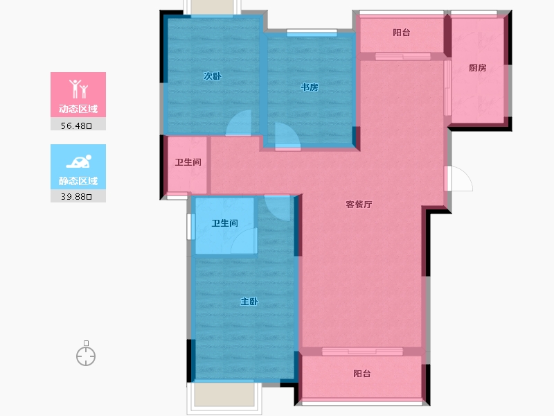 江西省-九江市-九瑞新城-85.75-户型库-动静分区