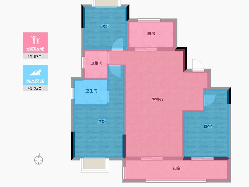 广东省-江门市-富盈恩泽华府-87.06-户型库-动静分区