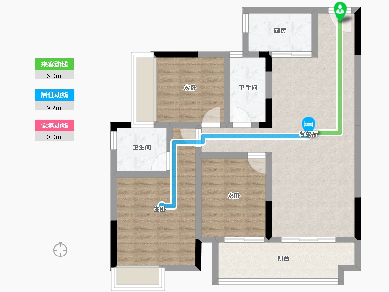 广西壮族自治区-桂林市-彰泰联发沁园春-89.60-户型库-动静线