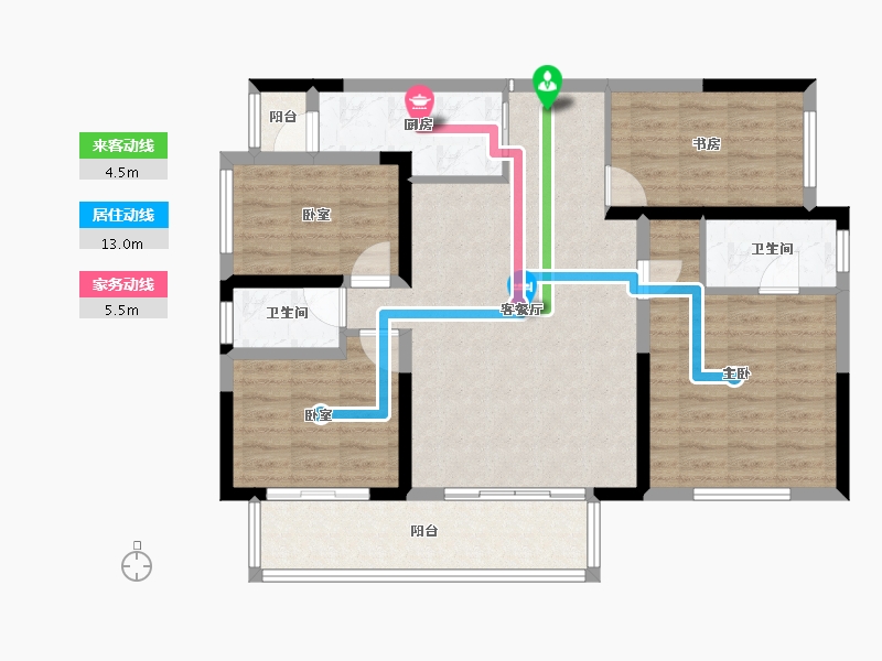 四川省-成都市-凤凰1号栖云湖-97.76-户型库-动静线