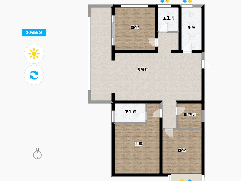 河南省-新乡市-高晟福润城-114.40-户型库-采光通风