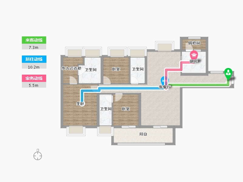 广东省-江门市-奥园锦江国际新城御峰-110.46-户型库-动静线