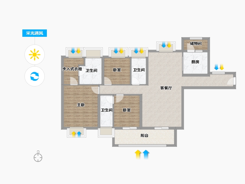 广东省-江门市-奥园锦江国际新城御峰-110.46-户型库-采光通风