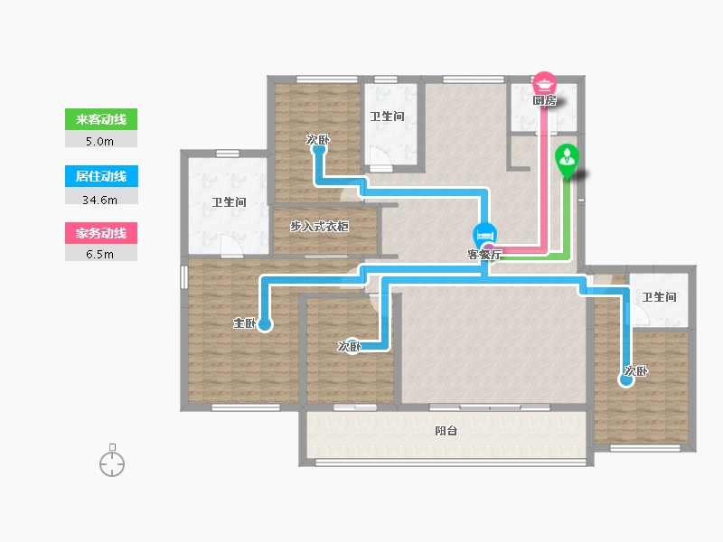 浙江省-宁波市-绿城·滨河鸣翠-160.00-户型库-动静线