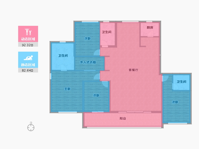 浙江省-宁波市-绿城·滨河鸣翠-160.00-户型库-动静分区