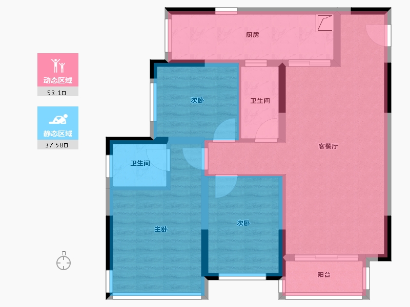 四川省-达州市-现代学府-80.07-户型库-动静分区