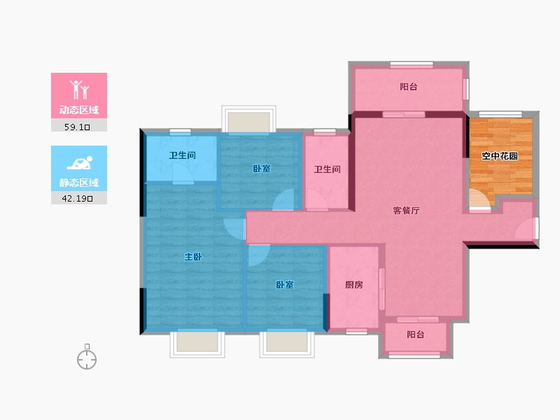 广东省-江门市-敏捷翡翠华府-97.59-户型库-动静分区