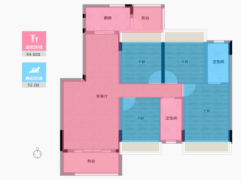 广西壮族自治区-桂林市-桂林融创文旅城-104.81-户型库-动静分区