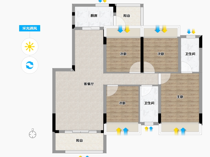 广西壮族自治区-桂林市-桂林融创文旅城-104.81-户型库-采光通风