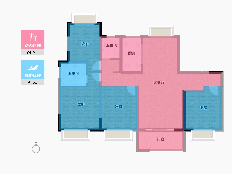 江西省-九江市-京瀚理想城-111.77-户型库-动静分区