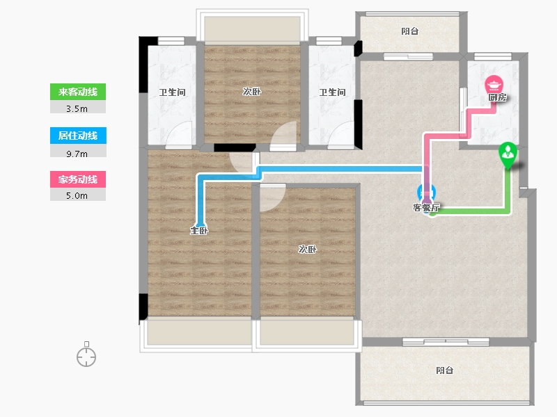 江西省-九江市-和兴·中央花园-100.68-户型库-动静线