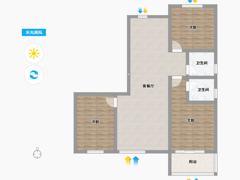 河北省-保定市-华中尚书苑-94.59-户型库-采光通风