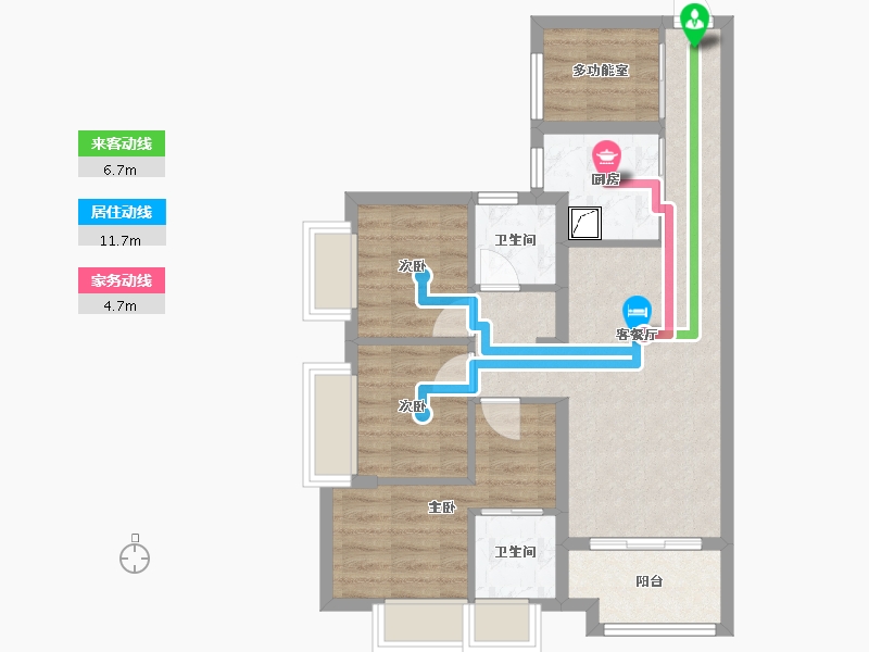 广东省-广州市-品实云湖花城-66.62-户型库-动静线