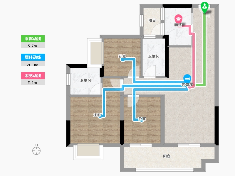 广东省-江门市-敏捷翡翠华府-76.01-户型库-动静线