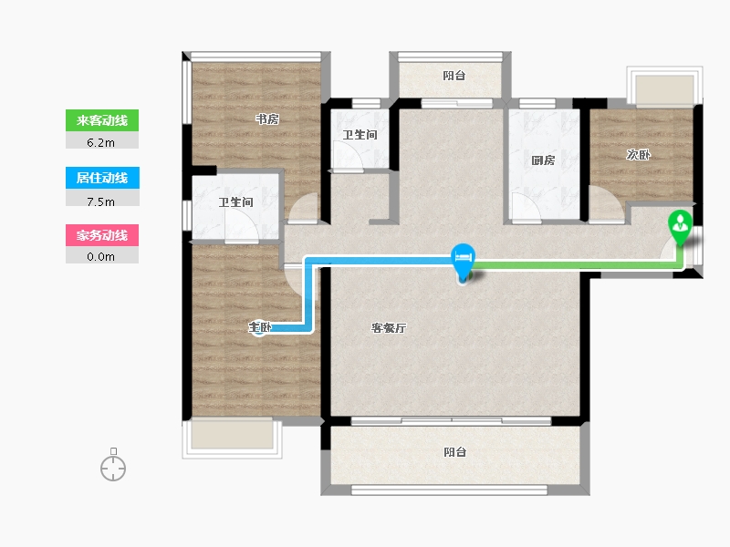 湖北省-宜昌市-北大资源颐和雅郡-105.60-户型库-动静线