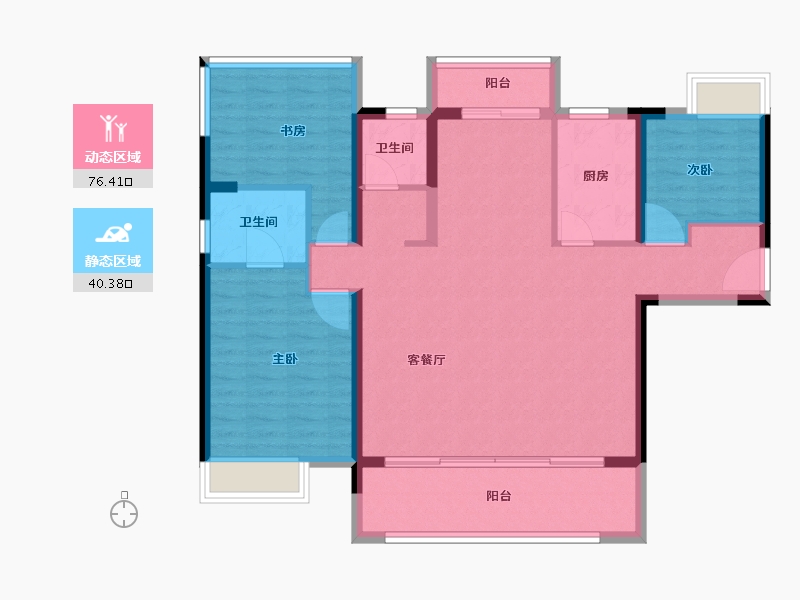 湖北省-宜昌市-北大资源颐和雅郡-105.60-户型库-动静分区