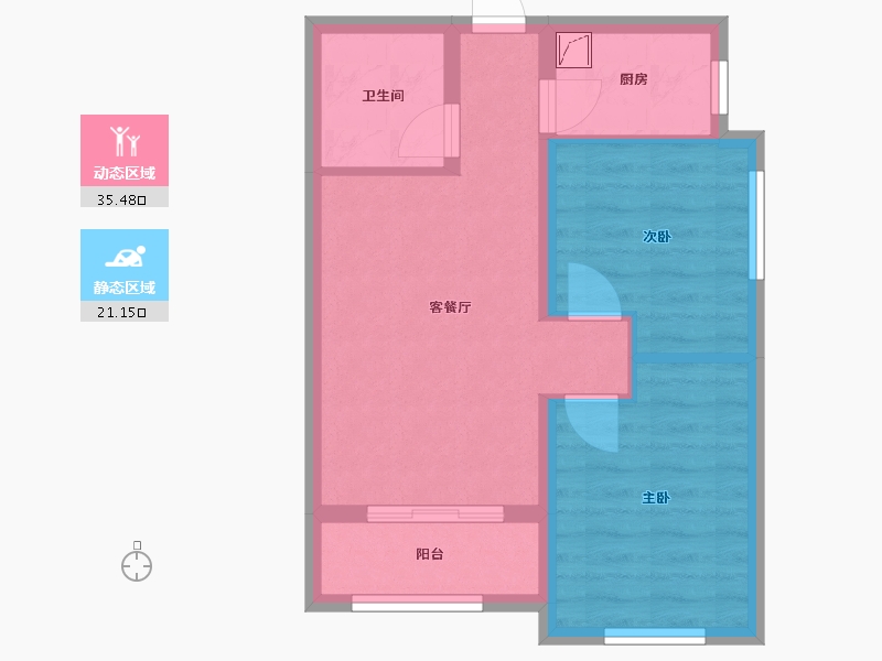 陕西省-西安市-英发新苑-57.00-户型库-动静分区