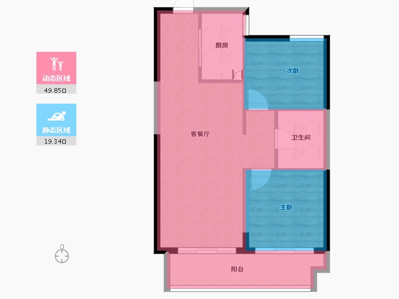 山西省-晋中市-电建地产·晋中洺悦宸苑-62.38-户型库-动静分区