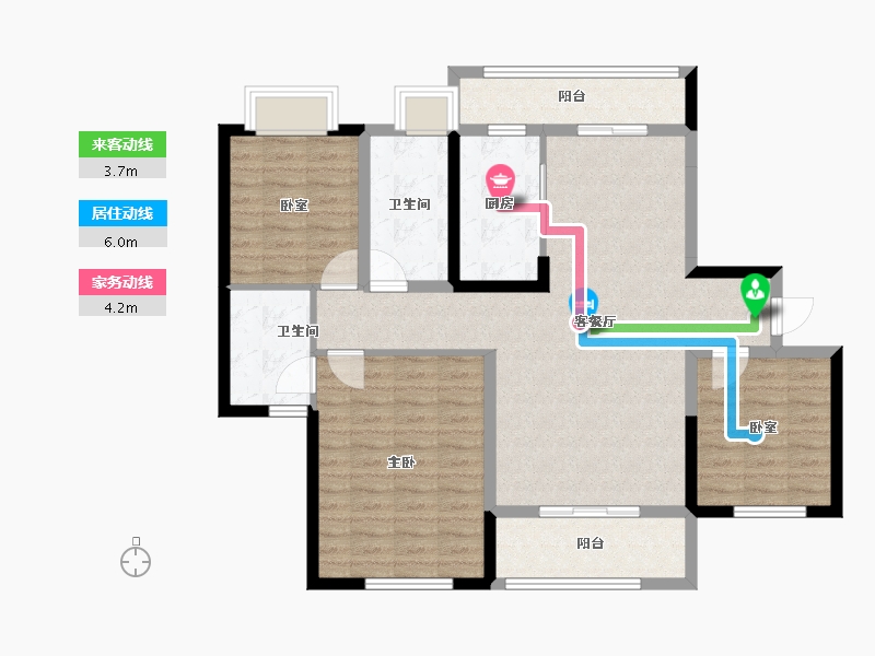 湖南省-长沙市-鑫湘雅韵-102.40-户型库-动静线