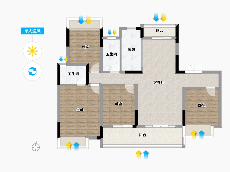 广西壮族自治区-桂林市-交投彰泰漓东新城-109.41-户型库-采光通风