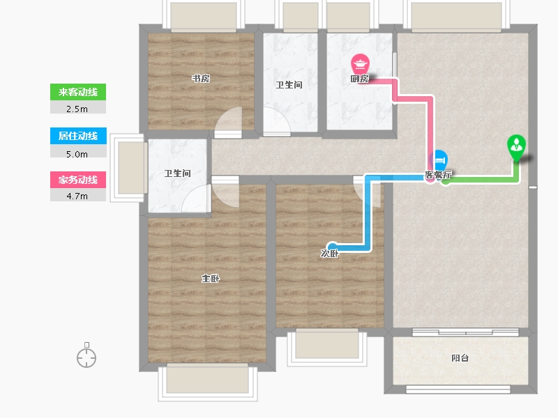 江西省-九江市-恒丰·理想城-95.37-户型库-动静线