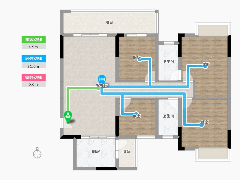 广西壮族自治区-桂林市-交投彰泰漓东新城-111.39-户型库-动静线