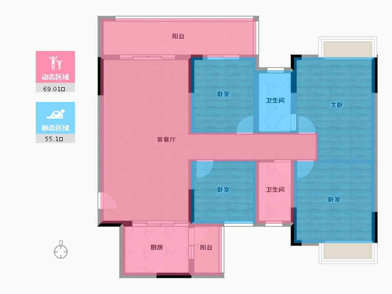 广西壮族自治区-桂林市-交投彰泰漓东新城-111.39-户型库-动静分区