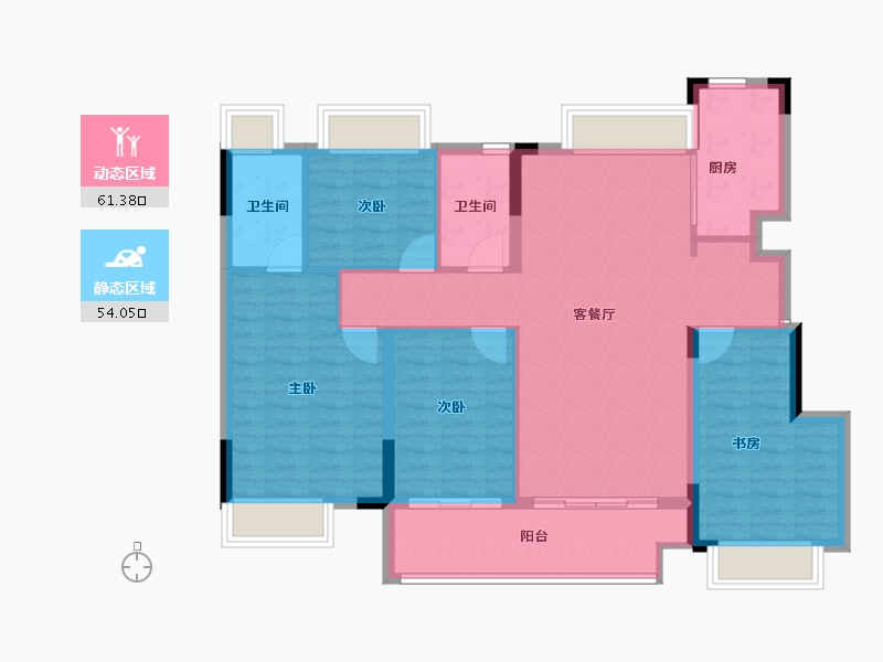 江西省-九江市-江旅城·海湖悦府-104.58-户型库-动静分区