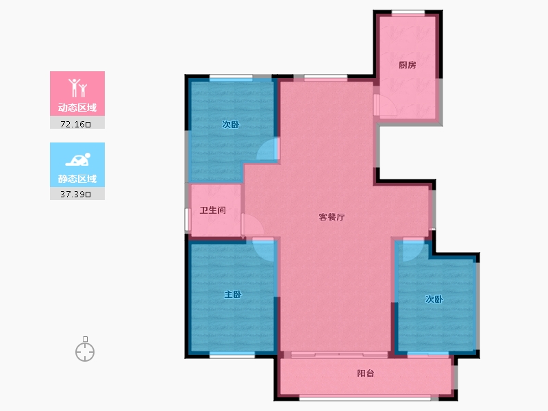 宁夏回族自治区-银川市-宁夏中房·西悦府-99.20-户型库-动静分区