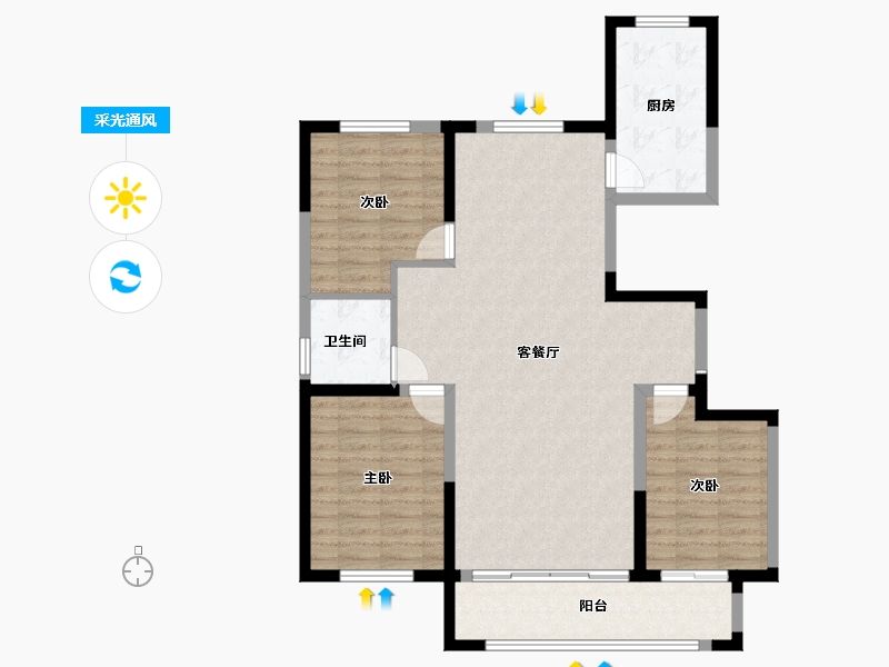 宁夏回族自治区-银川市-宁夏中房·西悦府-99.20-户型库-采光通风