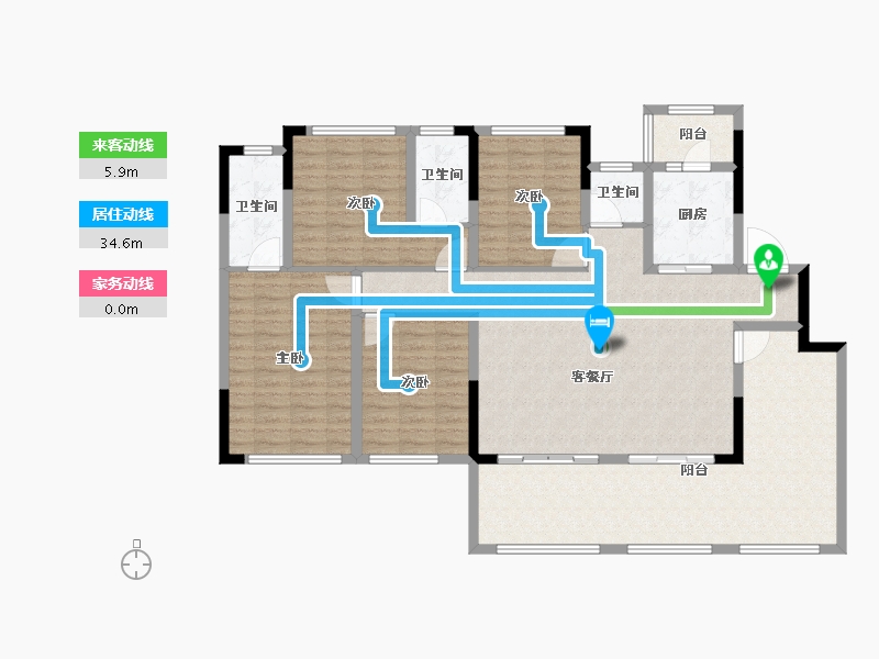 湖北省-宜昌市-天问江苑-134.38-户型库-动静线