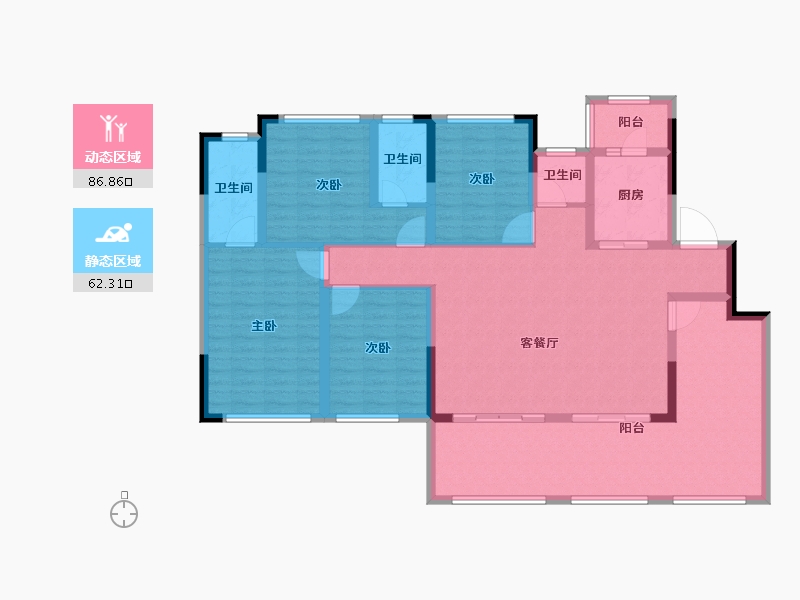 湖北省-宜昌市-天问江苑-134.38-户型库-动静分区