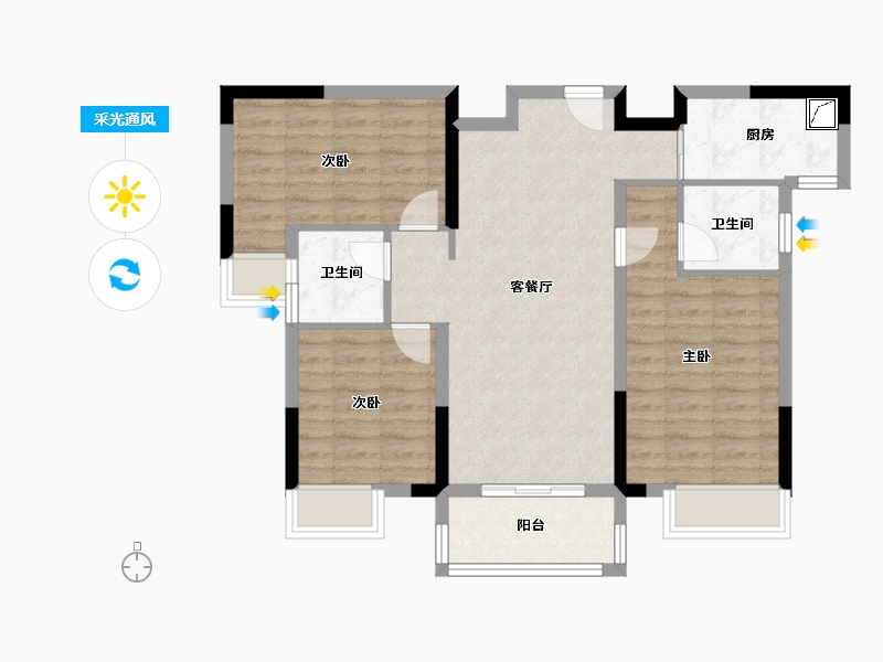 湖北省-宜昌市-建投 见山-89.00-户型库-采光通风