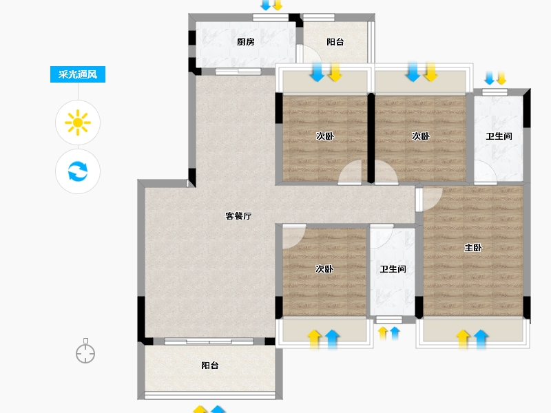 广西壮族自治区-桂林市-桂林融创文旅城-105.22-户型库-采光通风