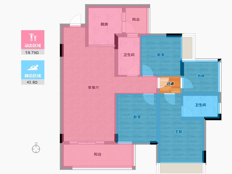 广西壮族自治区-桂林市-交投彰泰漓东新城-92.71-户型库-动静分区