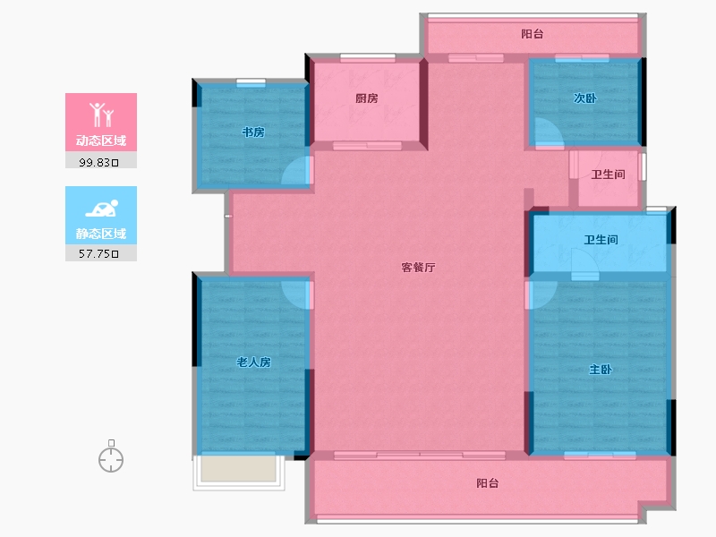 广西壮族自治区-桂林市-彰泰联发沁园春-142.59-户型库-动静分区