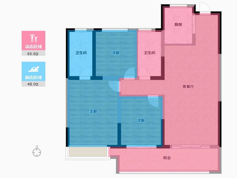 河南省-新乡市-建业城-102.78-户型库-动静分区