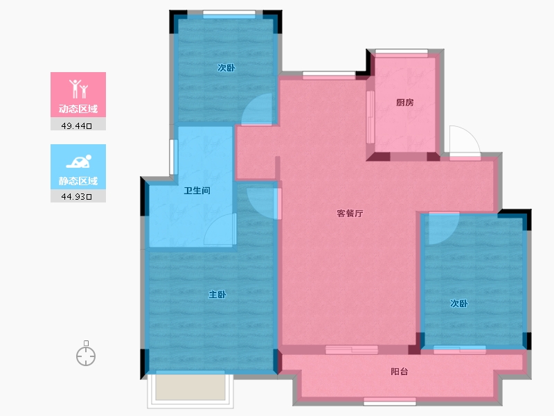 浙江省-湖州市-爱家霖溪谷-84.37-户型库-动静分区