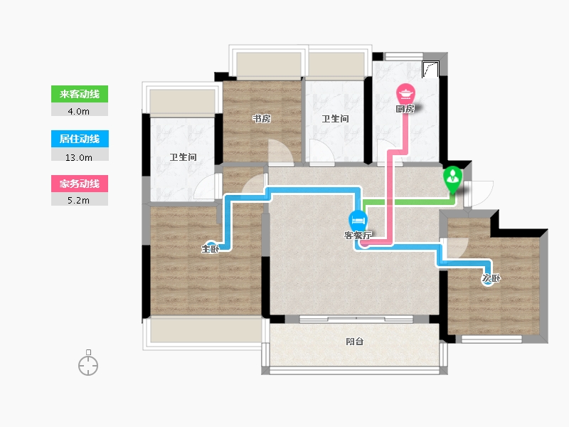 上海-上海市-上海仁恒锦绣世纪-78.00-户型库-动静线