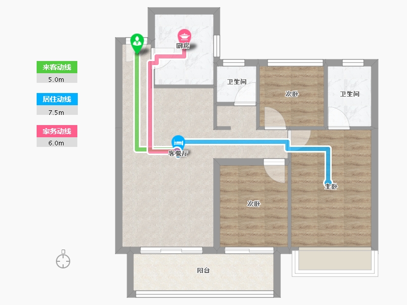 山西省-晋中市-阳光城文澜府-70.99-户型库-动静线