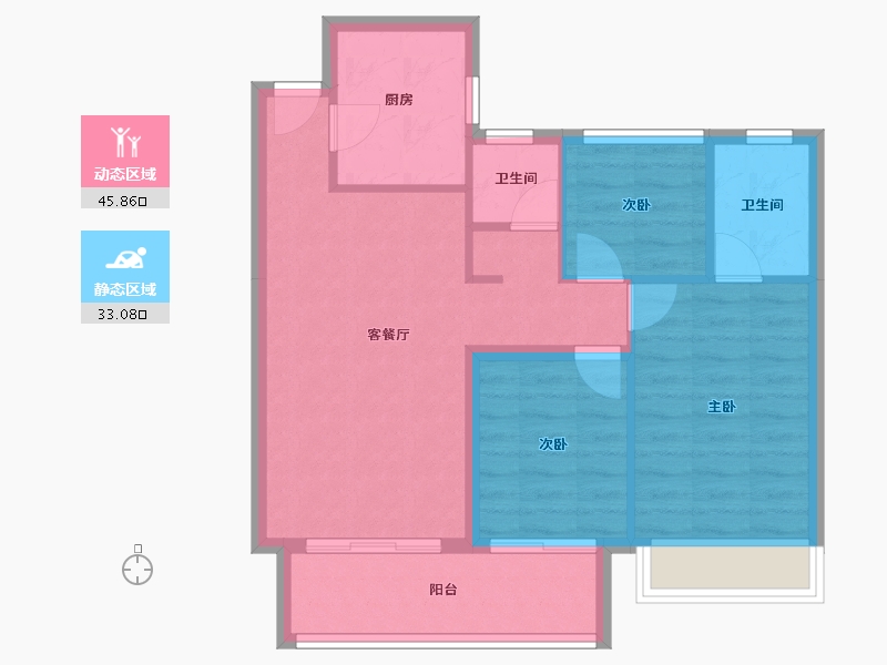 山西省-晋中市-阳光城文澜府-70.99-户型库-动静分区