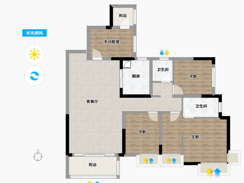 四川省-眉山市-万景峰汇-109.95-户型库-采光通风