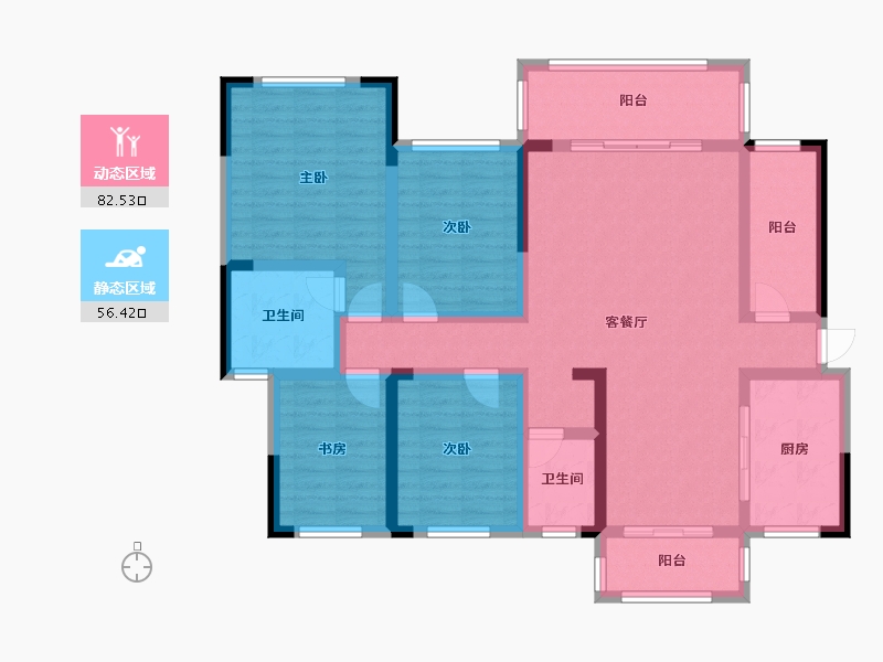 湖南省-永州市-佳兴名城-135.00-户型库-动静分区