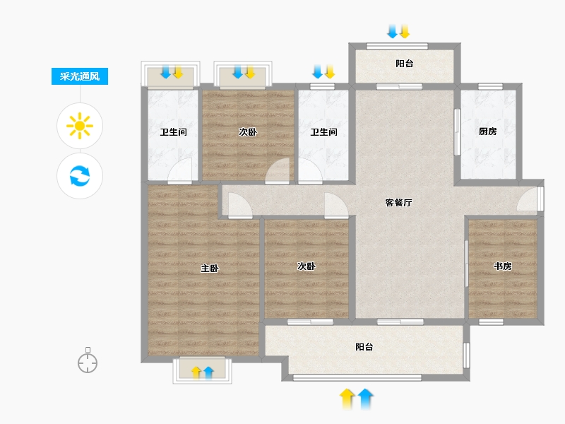 广东省-惠州市-新城香悦澜山-104.86-户型库-采光通风