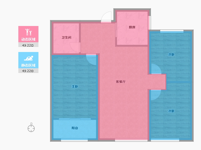 河北省-保定市-花溪壹号院-88.75-户型库-动静分区