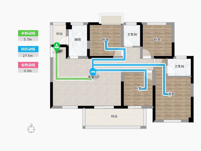 四川省-成都市-凤凰1号栖云湖-101.63-户型库-动静线