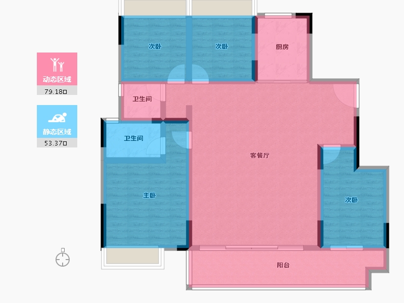 广西壮族自治区-桂林市-彰泰联发沁园春-119.51-户型库-动静分区