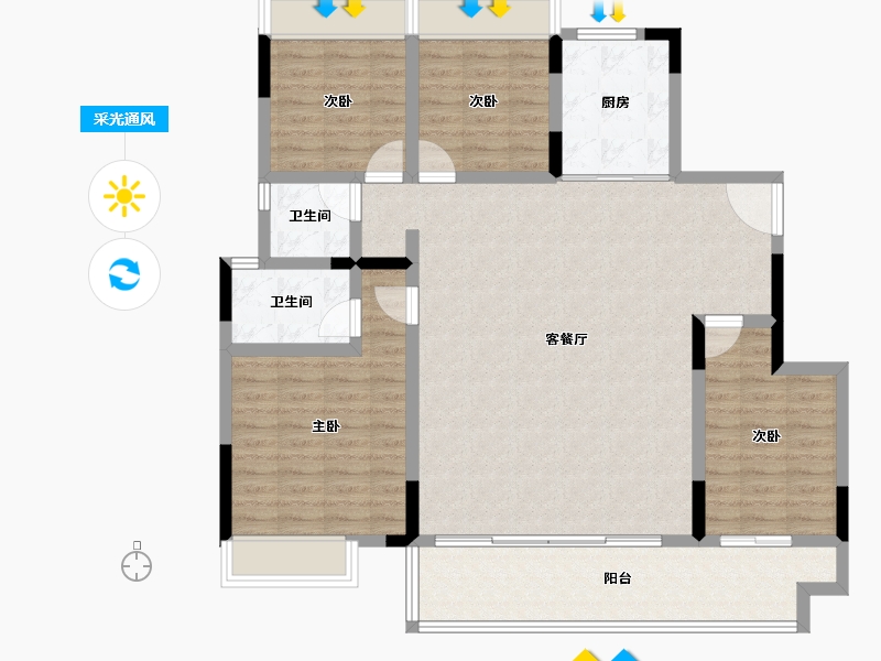 广西壮族自治区-桂林市-彰泰联发沁园春-119.51-户型库-采光通风